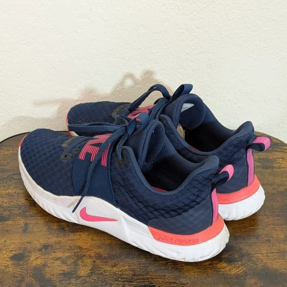Nike Renew In-Season TR 10 Women Navy Pink Training Gym Shoes Comfort Soles Sz 8
